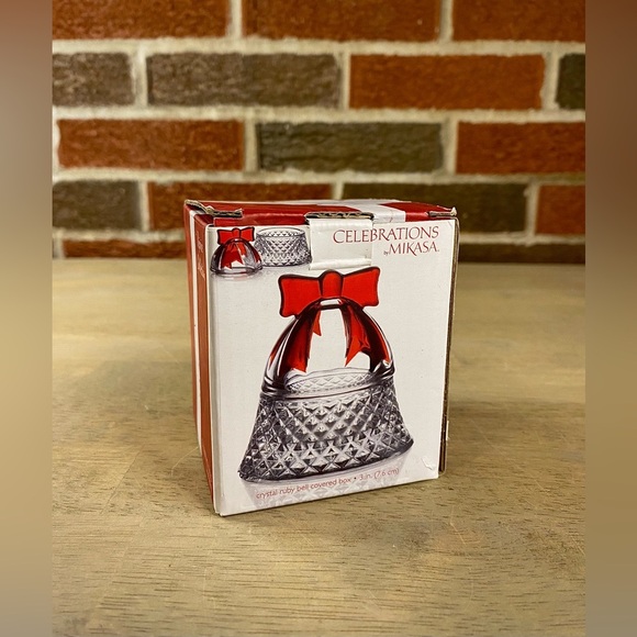 Celebrations MIKASA Crystal Bell TeaLight Candle  Holder 3" RUBY‎ RED - Picture 1 of 10